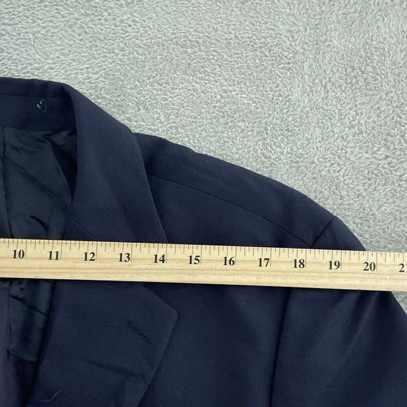 Chaps Ralph Lauren Mens Navy Blazer Jacket Pure New Wool Size 42 Regular 4458 - Picture 6 of 10